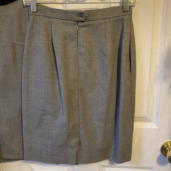 Jones New York Suit Women 4P Jacket Skirt Set Wool Mini USA Academia Career Grey - Picture 14 of 16